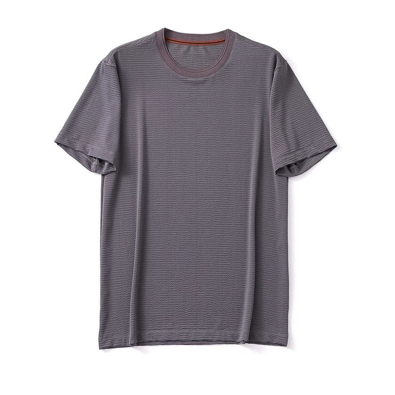 Accessible Luxury Seersucker Cool T-shirt Men's Short Sleeve Summer New Arrival Quick-Drying Clothes Export Men's Clothing Casual Ice Silk T-shirt