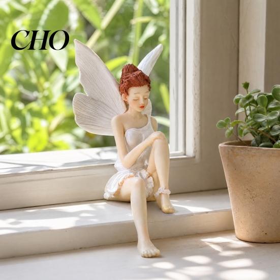 Fine Carving Decoration Flower Fairy Ornaments, Beautiful And Figurines, Home Accent Resin Sculpture for Patio Balcony Garden Artistic Carved
