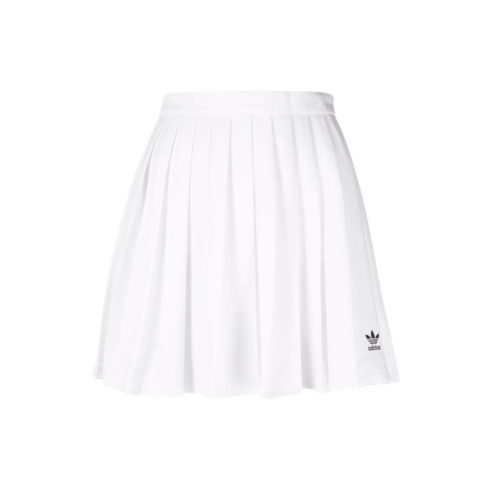 Adidas Оригинальная однотонная спортивная юбка для тенниса с высокой талией, плиссированная, удобная, повседневная, женская юбка, белая HG6305 32
