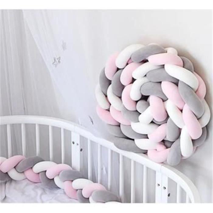 Tour de Lit Coussin Serpent Coussin Tressé Pare-chocs Velours Protection Bébé - 3M
