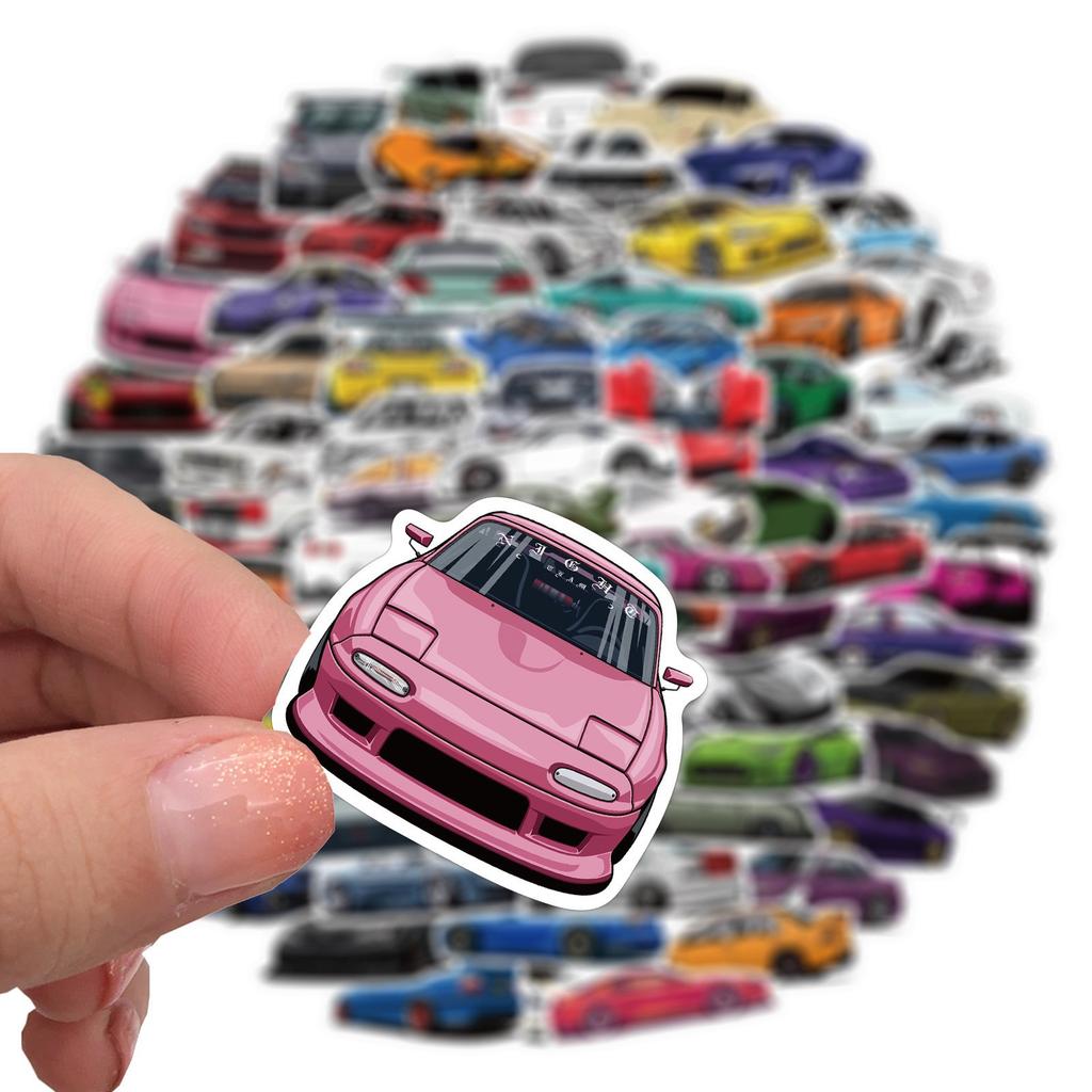 10/50/100Pcs Cool Car Stickers Sports Car Racing Stickers Vinyl Graffiti Stickers for DIY Luggage Laptop Motorcycle Bicycle Sticker