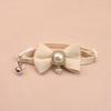 New Waffle Pet Collar Cute Bow Bell Cat Collar Retro Pearl Pendant Dog Collar Kitten Accessories