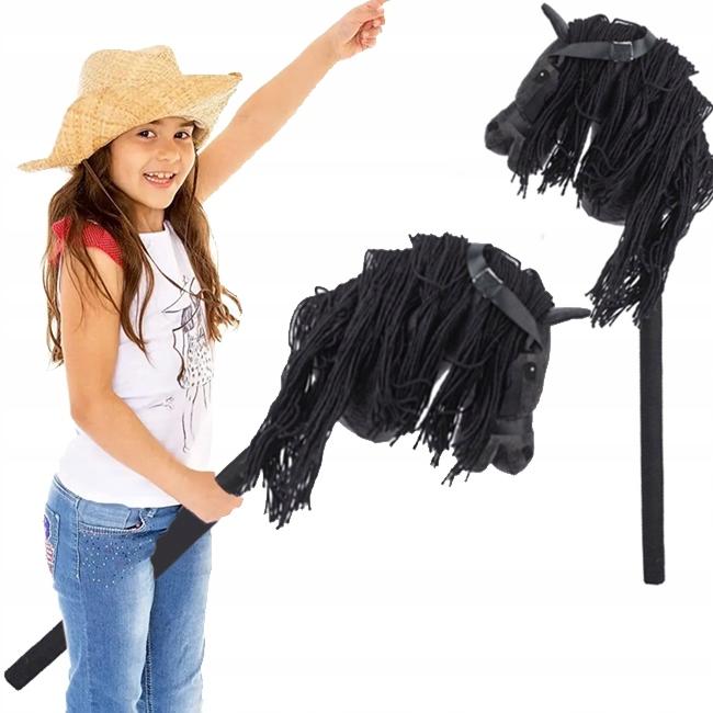 Horse Head On a Stick Sound Plush Hobby Horse Pony Black