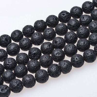 Round DIY Volcanic Stone Accessories For Bracelet Necklace Loose Beads 4 6 8 10 12mm Natural Jewelry Making Accessories