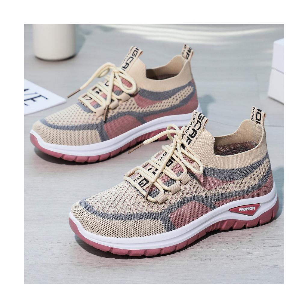 Dámské lehké a prodyšné bílé sportovní boty - Pohodlné nízké šněrovací ležérní vycházkové boty, Outdoorové cestovní boty Blokující vzory