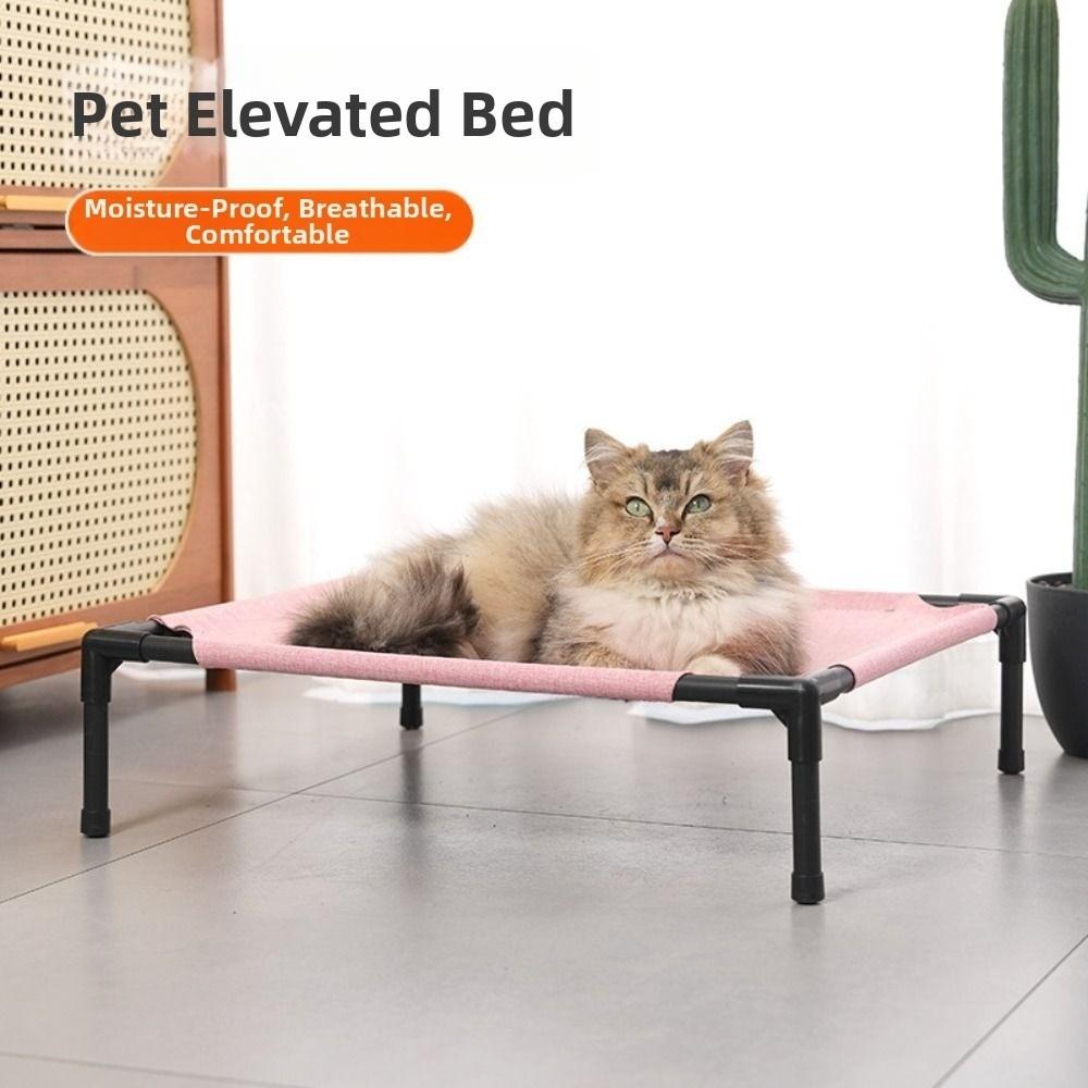 Comfortable Pet Camping Bed Breathable Mesh Cat Sofa Bed Durable Cat Elevated Bed  Outdoor Camping