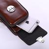 Men's PU Vertical Phone Waist Bag with Belt Loop and Snap-Lock Coin Pouch
