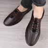 Men's Sneakers Genuine Leather Flat Shoes Fashion Handmade Sewing Shoes Men Plush Shoes Moisture Proof Outdoor Casual Shoes Men Footwear