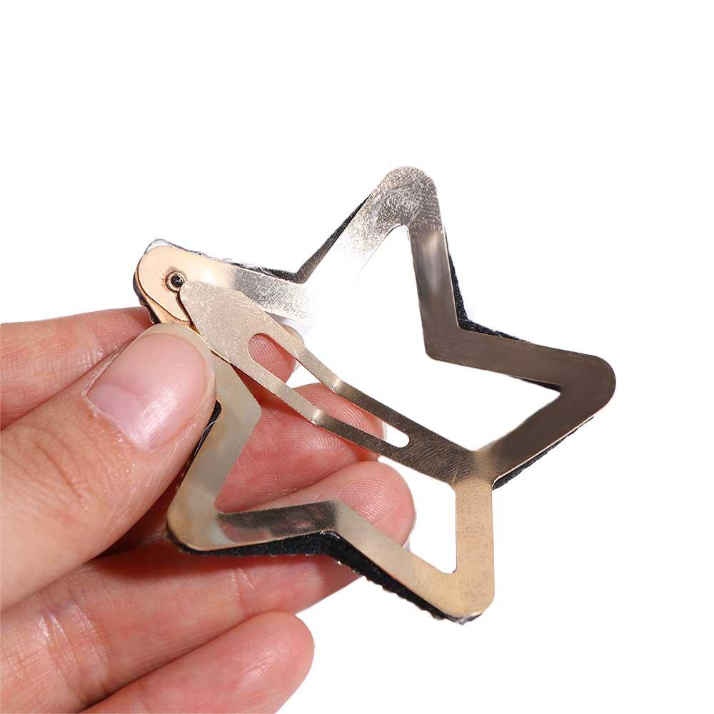 Metall Strassstern BB-Klammer Geometrische Hohl-Haarspange Mode Stern Seitenclip Foto