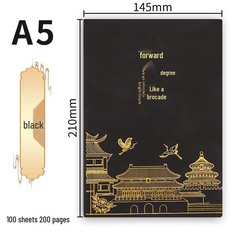 Customizable A5 Leather Notebook Gift Set with Logo Printing Option чёрный