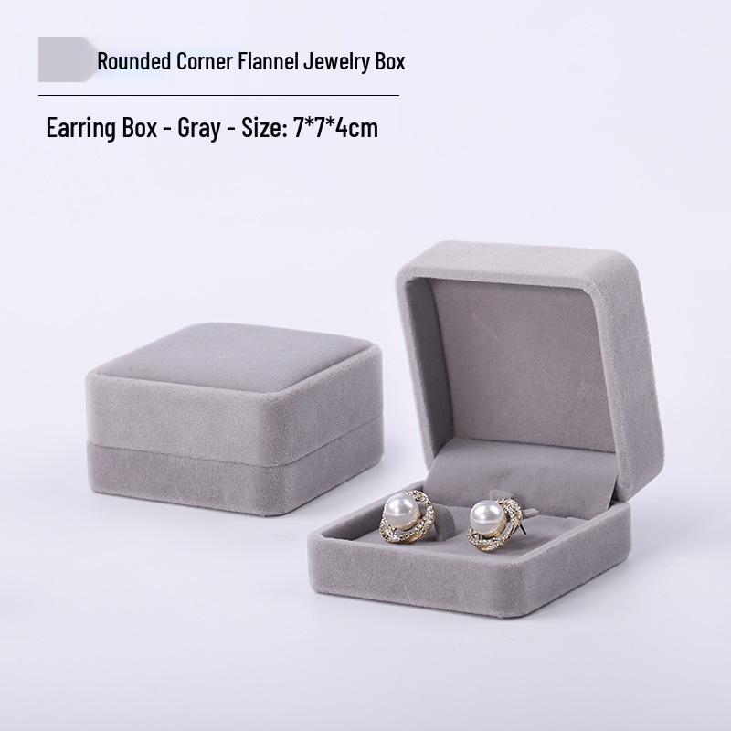 Pink Velvet Jewelry Box with Rounded Corners for Earrings, Bracelets, Rings, and Gifts