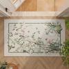 Vintage Chinese Chinoiserie Floral Bird Door Mat Soft Non-Slip Indoor Entryway Rug Elegant Traditional Design Carpet
