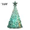 Shimmering Holiday Desktop Decor Glowing Christmas Tree Night Light, Mini Lighted with Star, Indoor for Desk Atmosphere Faux Crystal Tabletop