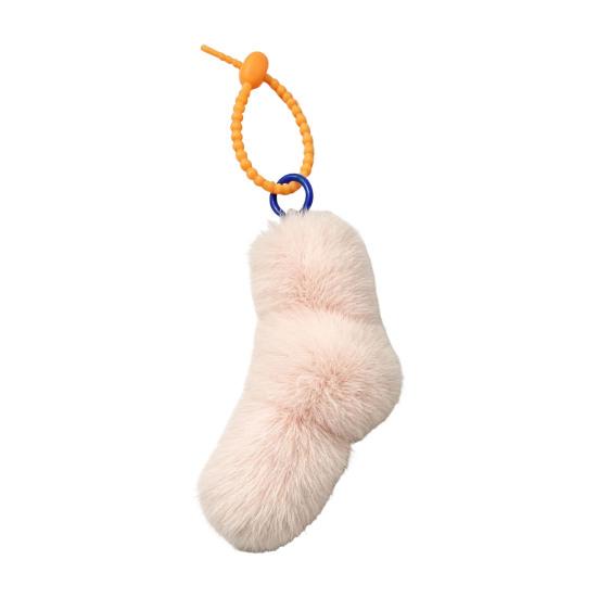 Car Key Accessory Plush Twist Knot Bag Charm, Fuzzy Keychain Pendant, Backpacks Hanging Decoration for Backpacks, Handbags, Purse, Keys Small