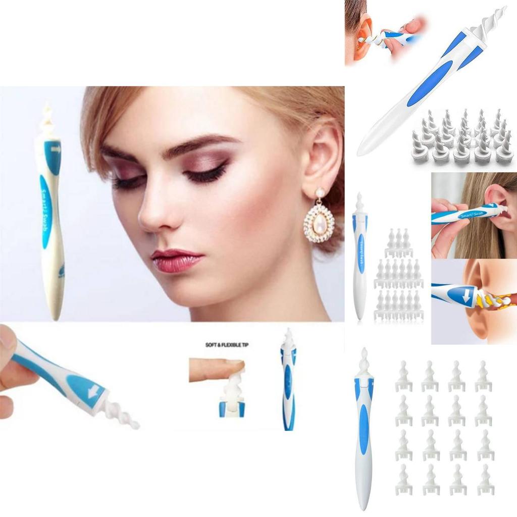 Rechargeable Ear Sweeper With Rotating Silicone Tips For Gentle Ear Cleaning