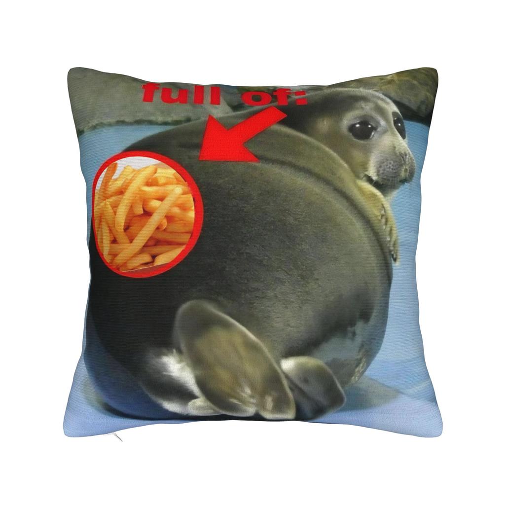 Seal Sea Cute White Pillowcase Polyester Cushion Cover Decoration Pillow Case Cover Home Zippered 40X40cm