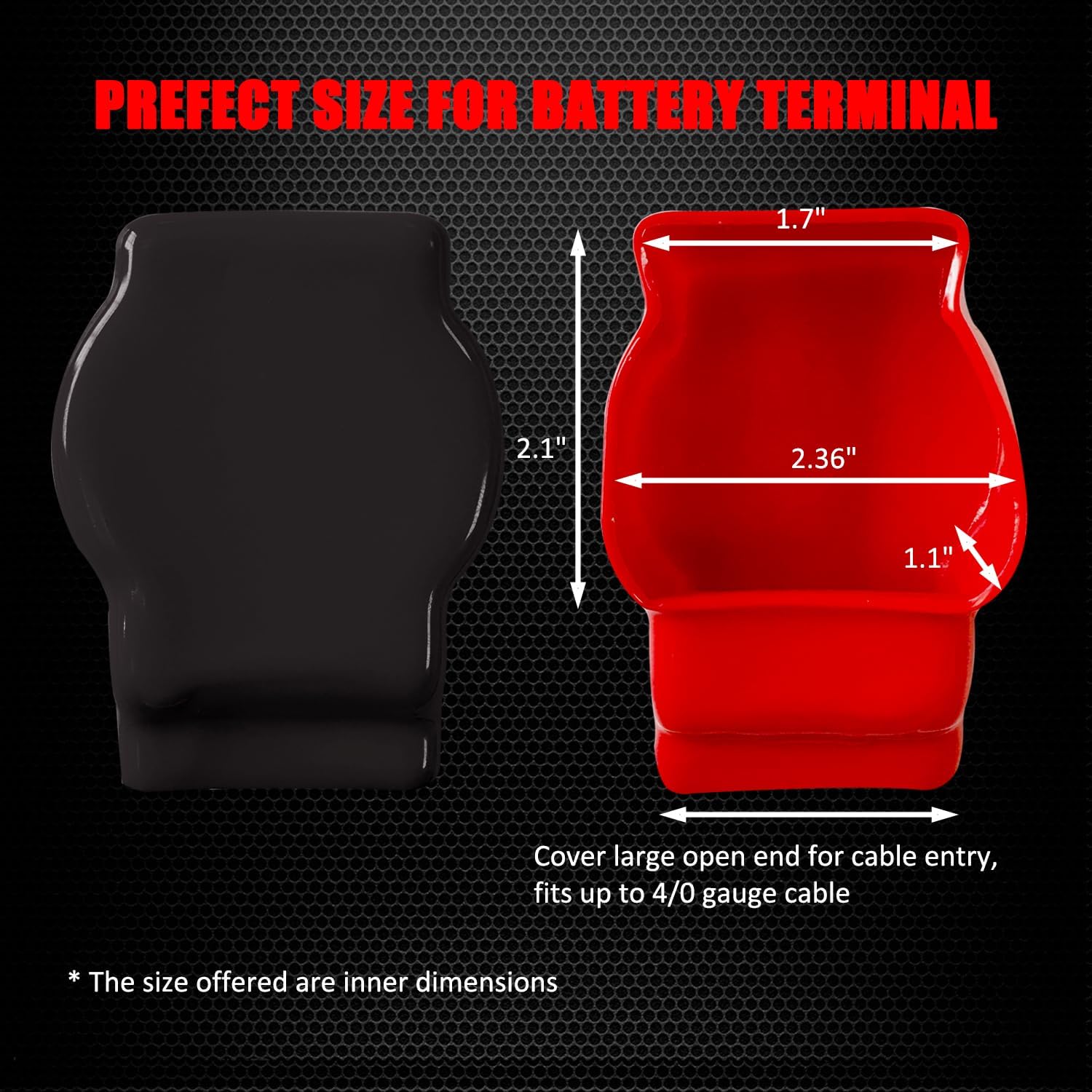

Ampper Top Post Flexible Military Spec Battery Terminal Cover, Battery Terminal Clamp Insulator Protector W/Washers for Car, Vehicle, RV and Boat (1