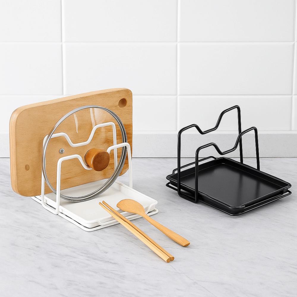Rustproof Pan Pot Lid Holder Iron Shovel Spoon Rest Multifunctional Cutting Board Stand  Countertop