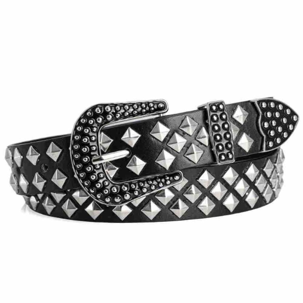 Casual Vintage PU Leather Belt Y2k Punk Style Rivet Punk Belt Adjustable Subculture Belt Unisex