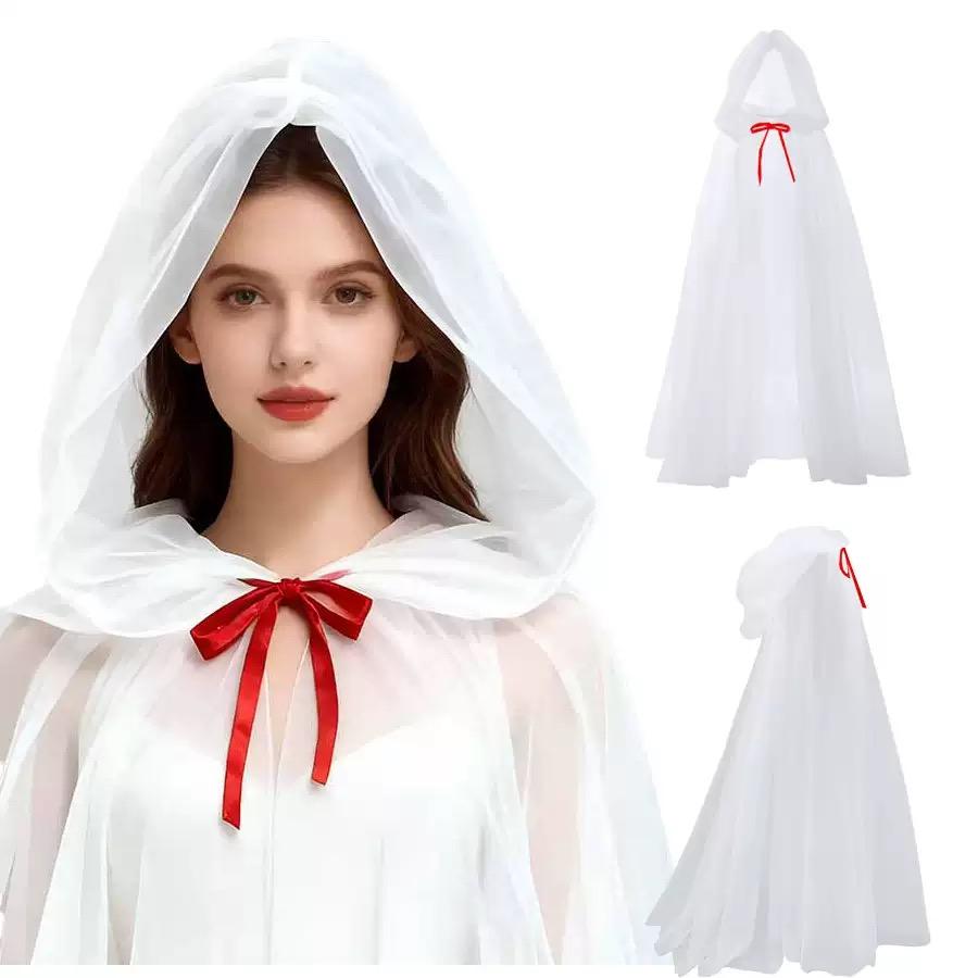 Halloween Instagram Style Hooded Mesh Witch, Grim Reaper Cloak, Vampire Cloak, Halloween Cosplay Costume Props