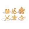 Ingemark 6 Stück/Set Retro Seestern Blume Knöchelringe Set für Damen Böhmen Imitation Perlen Offener Gelenkring Schmuck 2026 Neu