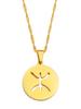 Anniyo Round Berbers Pendant Necklaces African Berber Jewelry for Amazigh Women Girls Men @275121