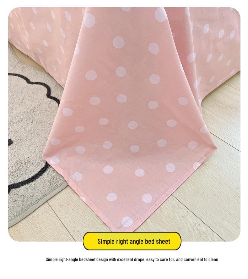 Hello Kitty All-Cotton Cute Cartoon Girl Fitted Sheet & Duvet Set - 4-Pc Dorm Style