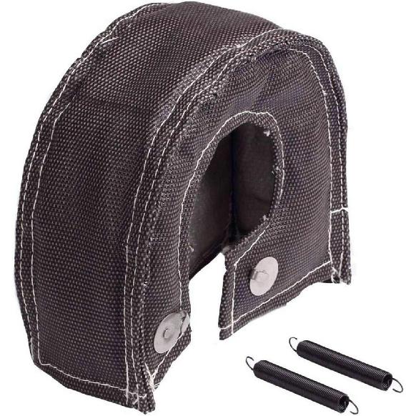 SUPERFASTRACING Black Turbo Turbocharger Heat Shield Blanket Fit T4 T67 T71 T76 T88 GT40 GT45 T04 with Locking Springs