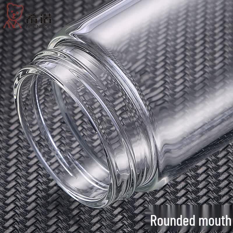 HEENOOR Single-Layer Thickened Glass Tea Water Cup with Lid