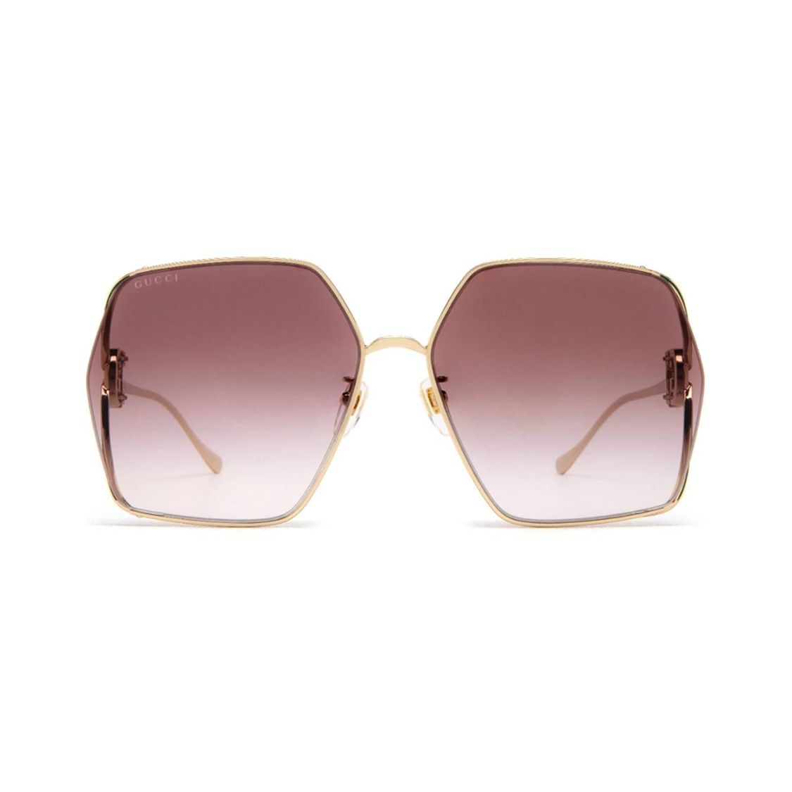 Photos - Sunglasses GUCCI Windproof Fine Mirror Leg Irregular Shape Women sunglasses Gold GG1322SA003 Dust Bag+Eyeglass Case (Random