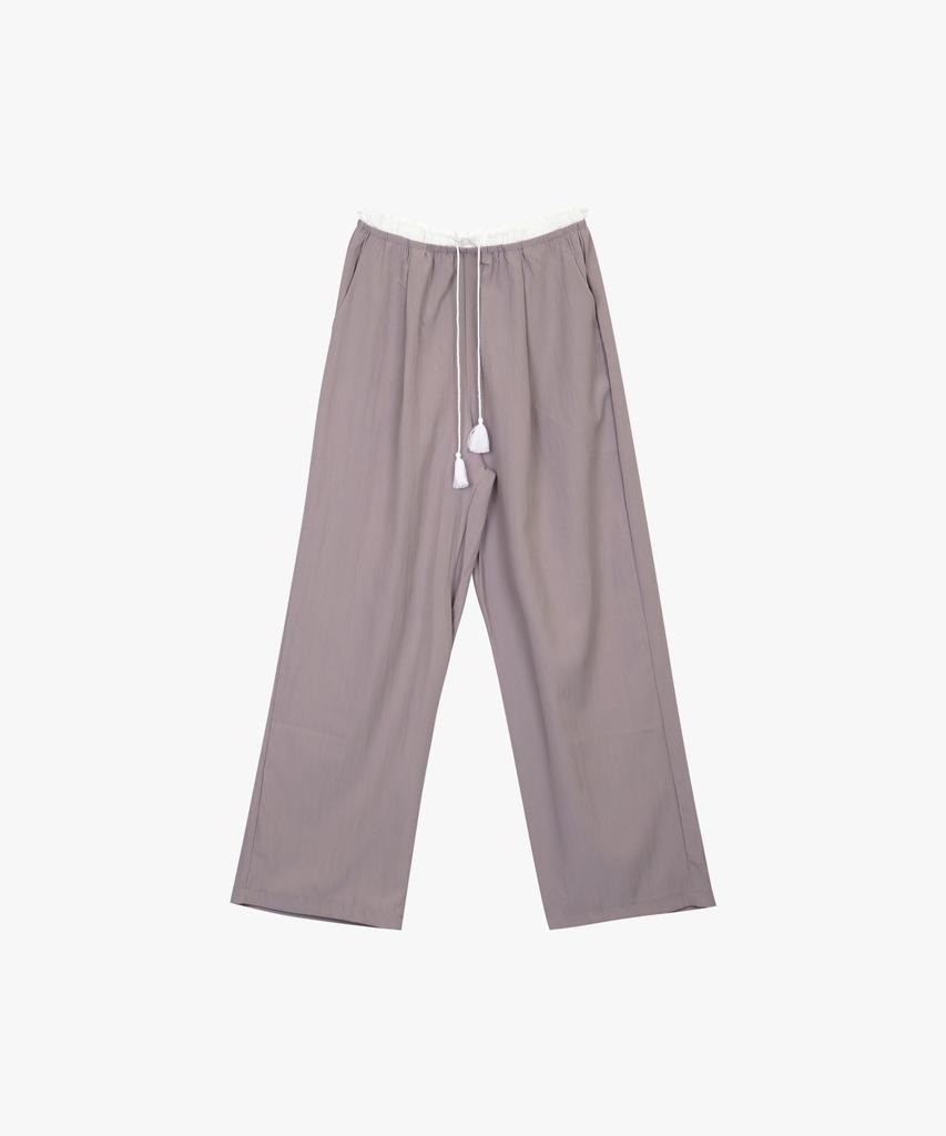 PINK PINEAPPLE Mori Rustle Nylon Pants_Pink