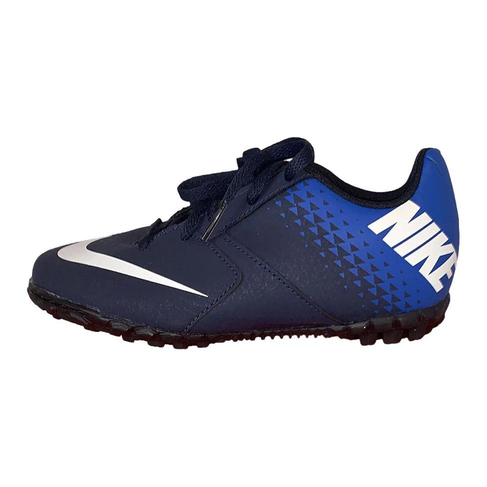 

Nike Jr Bomba Tf Comfortable Breathable Low top Kids Soccer Shoes Blue White Kids 826488-414 27