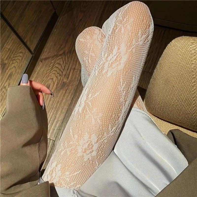 New Goth Lolita Cosplay JK Girls Tights Women Sexy Retro Gothic Kawaii Cross Print Club Stockings Nylon Socks Fishnet Pantyhose