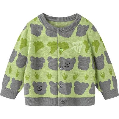 Minibala Unisex Kids' Cartoon Plant Fiber Cardigan