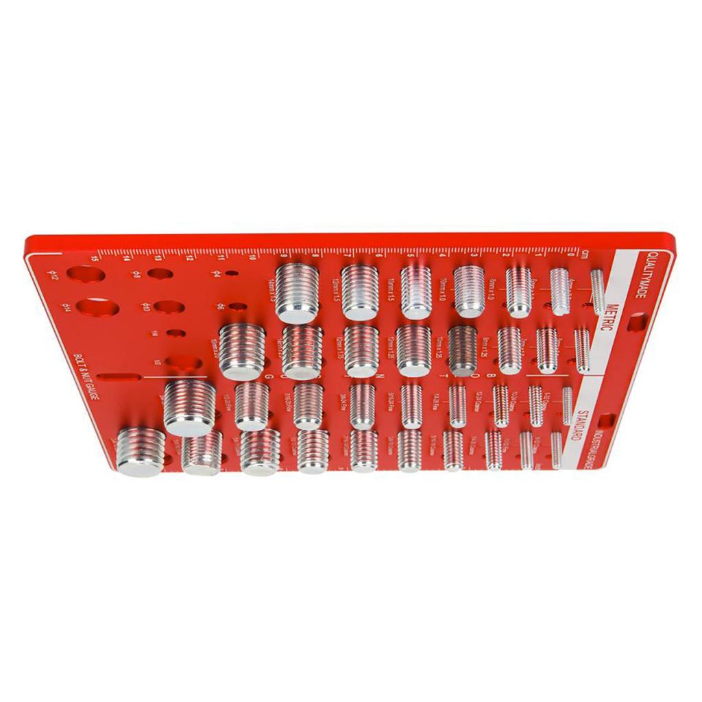 34 Nut and Bolt Thread Checker Aluminum Alloy Standard Size Inch and Metric Thread Identifier Gauge