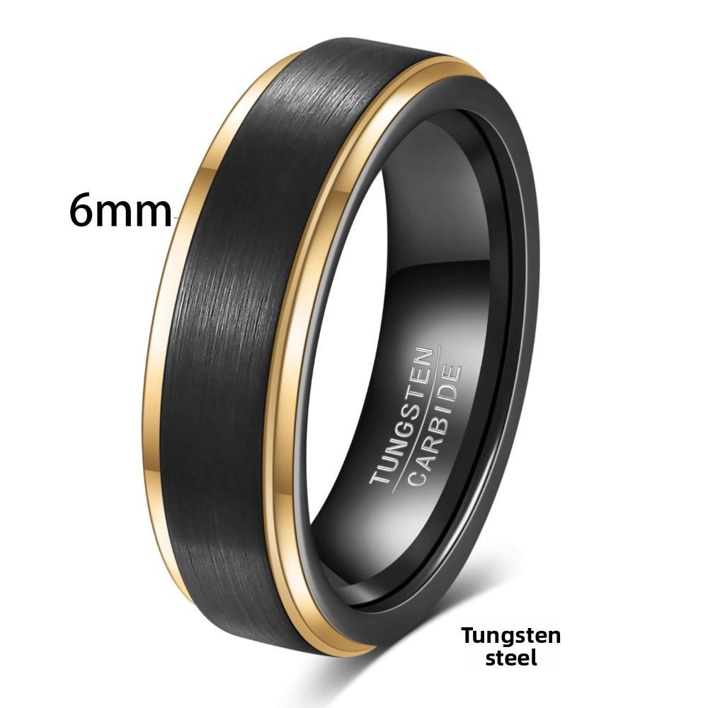 

Винтажное кольцо из вольфрамовой стали 6 мм с меняющим цвет покрытием черного, золотого и серебристого цветов, унисекс, модная бижутерия No. 14