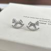 Fashionable Small Horse Ear Studs With Smooth Electroplated Surfaces For Office And Dating Event