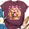 Golden Doodle Valentine T Shirt Dog Valentines Day Happy Vintage Versatile Designer Clothes Soft Unisex Stretched
