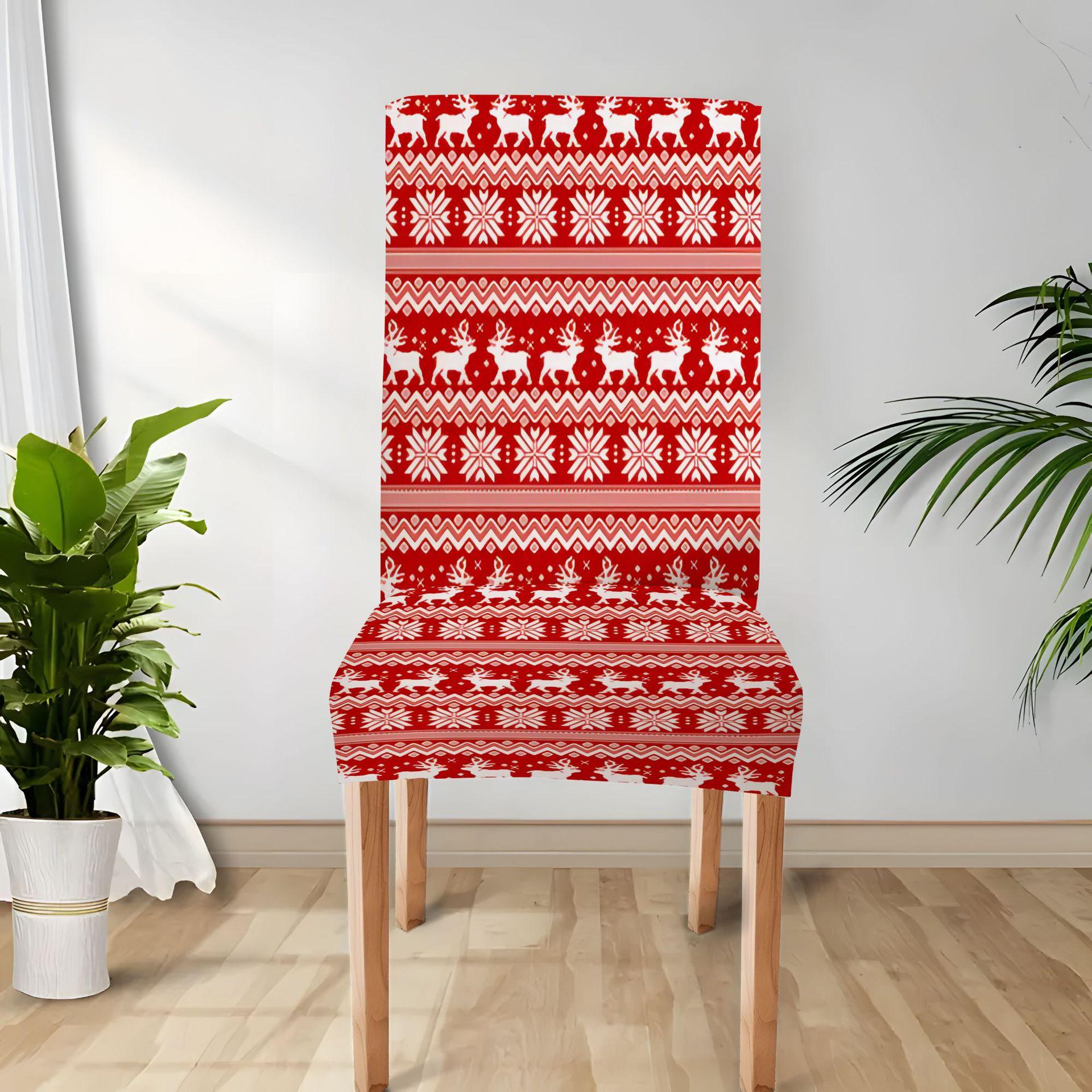 

Christmas Decoration Stretch Covers Chair Cover Dining Room Office Banquet Chair Protector Elastic Material Armchair Cover M035