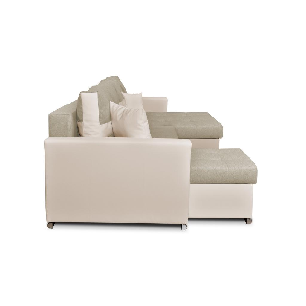 Figo BIG Corner Sofa Bed with Sleeping Function Family Meble Beige Beige