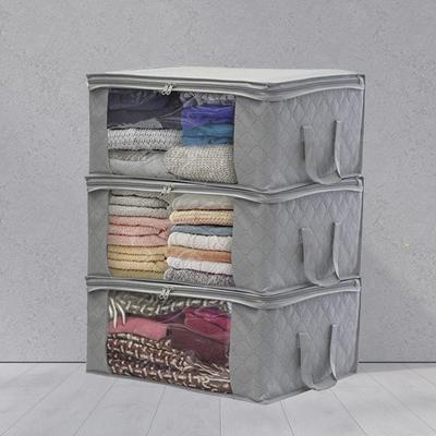 Storage Bag Large Capacity Reinforced Handle Thick Fabric Large Capacity Clothes Storage Bag Organizer for Comforters