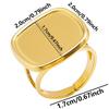 Fashion DIY Drip Oil Rhinestone Round Oval Water Droplets Blank Settings Open Adjustable Stainless Steel Ring For Women Men Gift