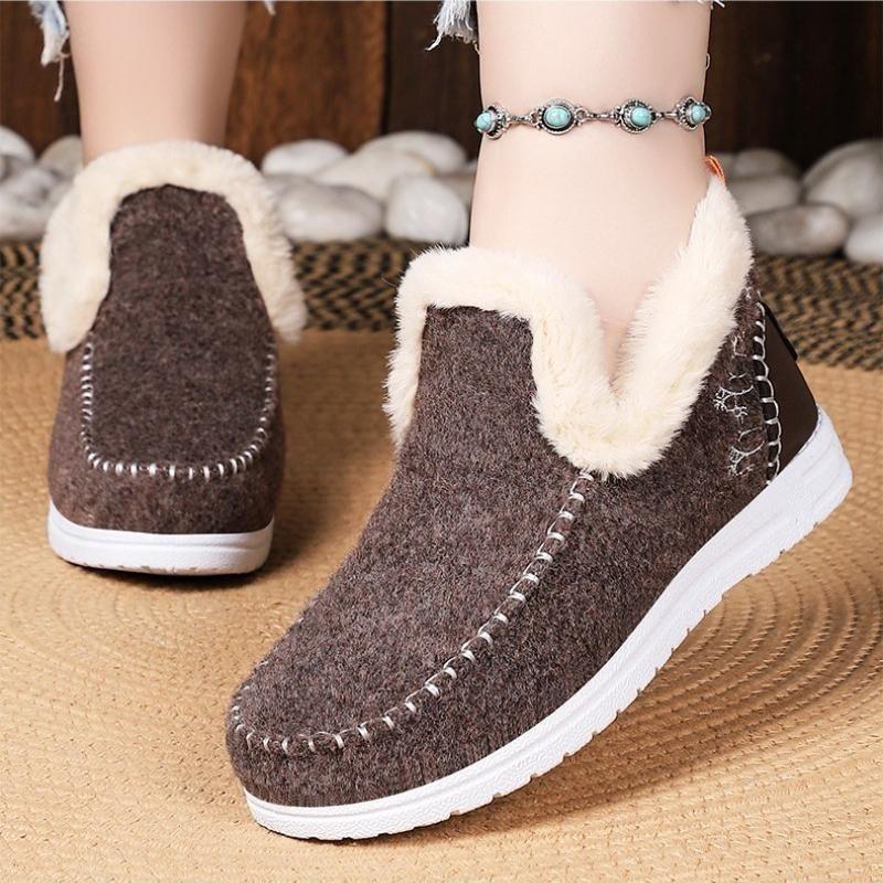 Cotton Shoes Women's Shoes Large Size Snow Boots Plus Velvet Thickened Fashion All-match Cold-proof and Warm Cotton Boots