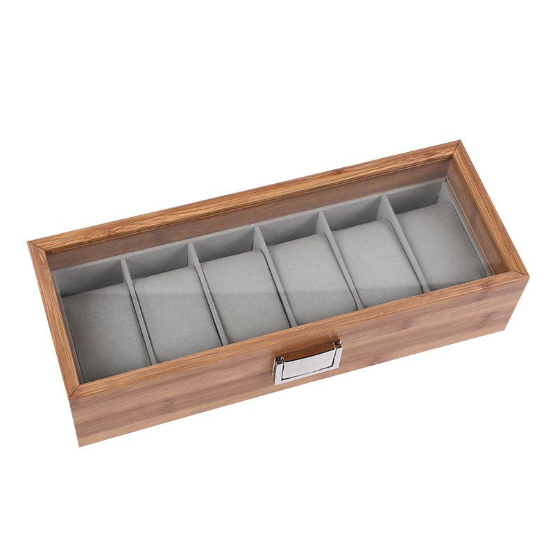 3/6 Grid Slot Watches Case Wooden Glass Watch Box Display Jewelry Metal Lock Organizer Wooden Watch Storage Box