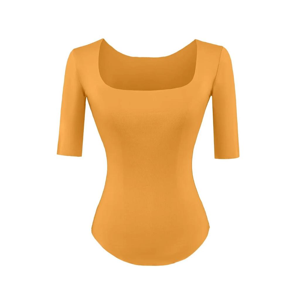 2026 Spring/Summer Women's Off-the-Shoulder Square Neck Mid-Sleeve Top