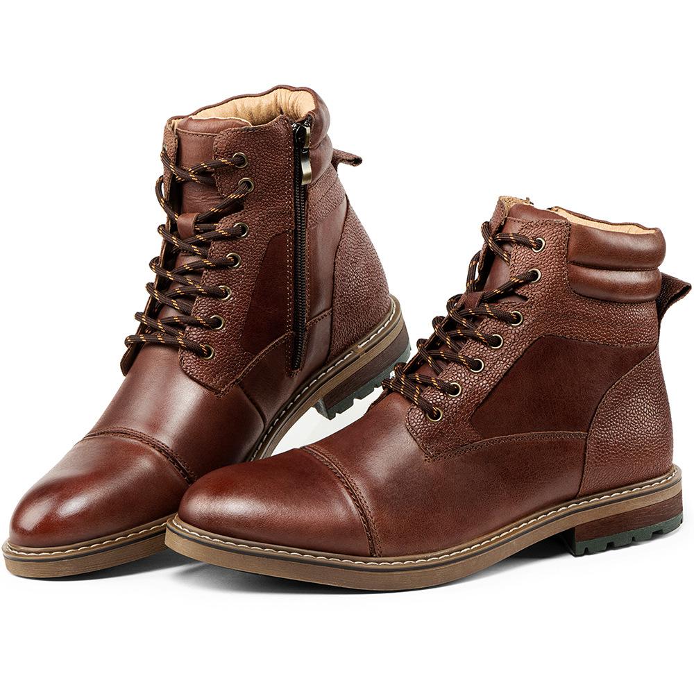 High Quality Men Boots Genuine Leather Autumn Winter High Top Shoes Business Casual British Ankle Boots Big Size 7.5-13
