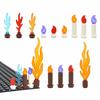 MOC Bonfire Bricks Accessories 37762 37775 Wave Candle Holder Flame Candlestick Model Educational Fire Toy Building Blocks Kids