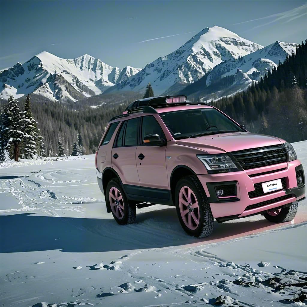 Fashion Super Slim Matte Cherry Blossom Pink License Plate Frames,Stainless Steel License Plate Holders,Weather Proof License Plate Cover For Women(2