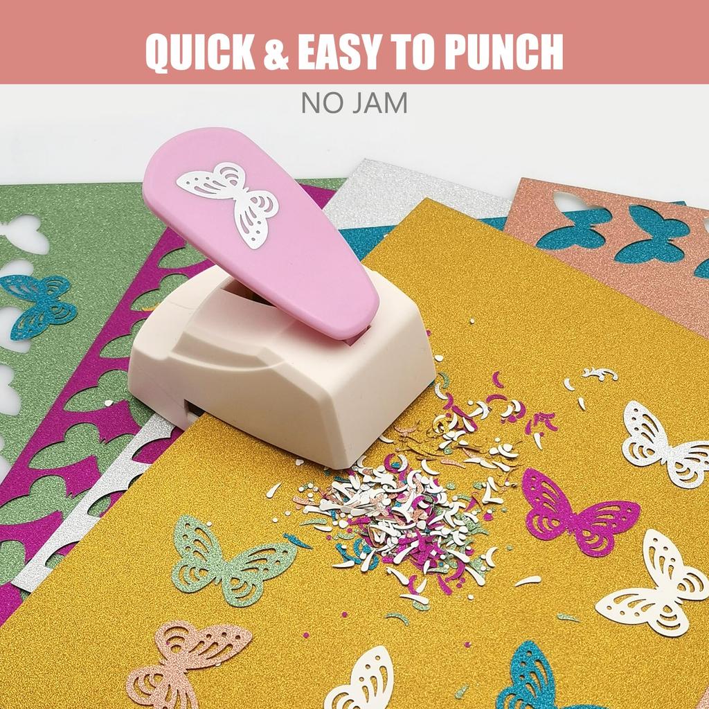 Ismosm Craft Punch Shape Paper Cutter Hole Puncher for Paper Card DIY Gift Memory Books Random Color Butterfly Kids, Crafts, Scrapbooking, Making,