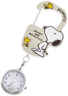 Pocket Watch Snoopy Carabiner Watch Beige [Fieldwork] PNT022-2 Women's